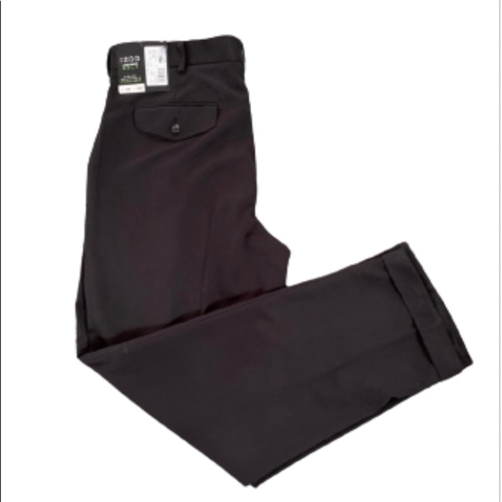 Izod black pleated cuffed golf pants Size 34x32 NEW